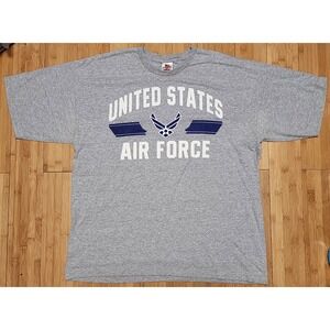Bayside United States Air Force Logo USAF Tee Mens XL Made in USA Gray Shirt